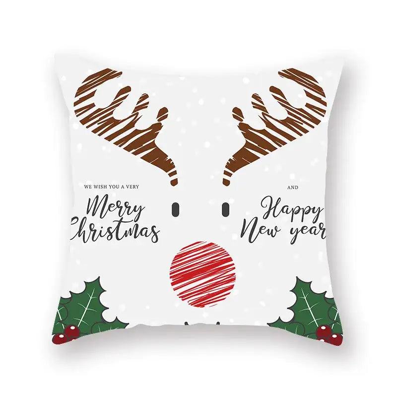 DecorBites™ Christmas Santa Elk Pillowcase 45x45cm for Sofa Chair Decor