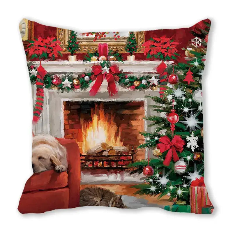 DecorBites™ Christmas Short Plush Pillowcase 45x45cm Home Decor