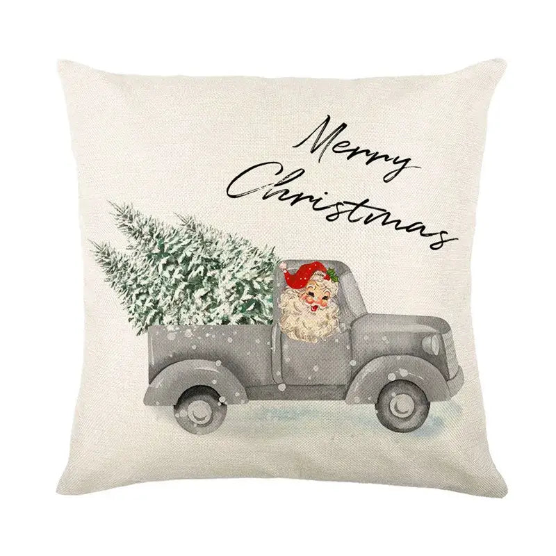 DecorBites™ Christmas Snow Elk Pillow Cover for Festive Home Decor