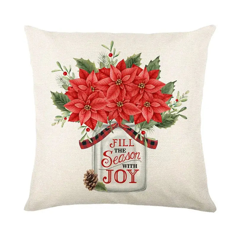 DecorBites™ Christmas Snow Elk Pillow Cover for Festive Home Decor