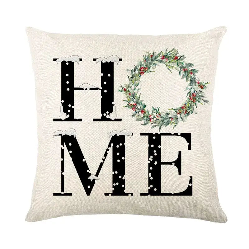 DecorBites™ Christmas Snow Elk Pillow Cover for Festive Home Decor