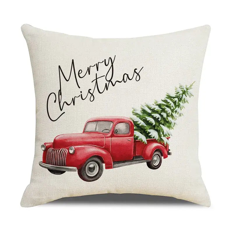 DecorBites™ Christmas Snow Elk Pillow Cover for Festive Home Decor