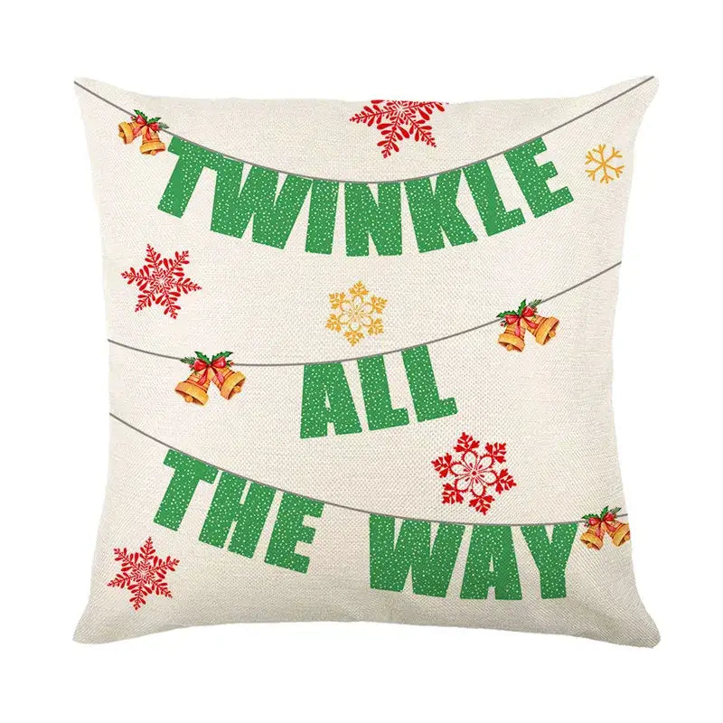 DecorBites™ Christmas Snow Elk Pillow Cover for Festive Home Decor