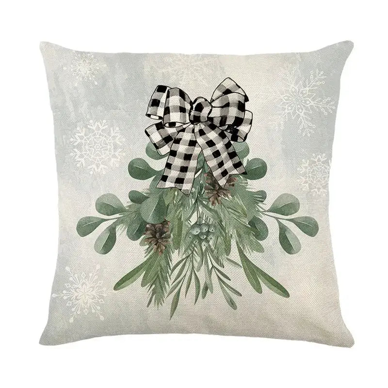 DecorBites™ Christmas Snow Elk Pillow Cover for Festive Home Decor