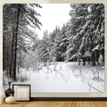 DecorBites™ Christmas Snow Forest Tapestry: Bohemian Bedroom Wall Decoration
