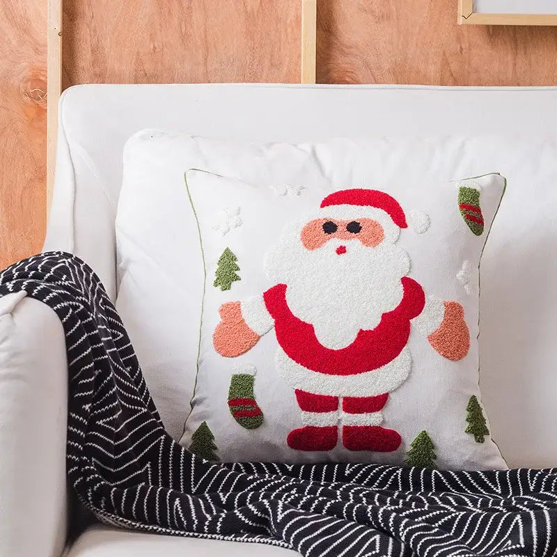 DecorBites™ Christmas Snowflake Elk Embroidered Pillowcases - Festive Decorative Cushion Cover