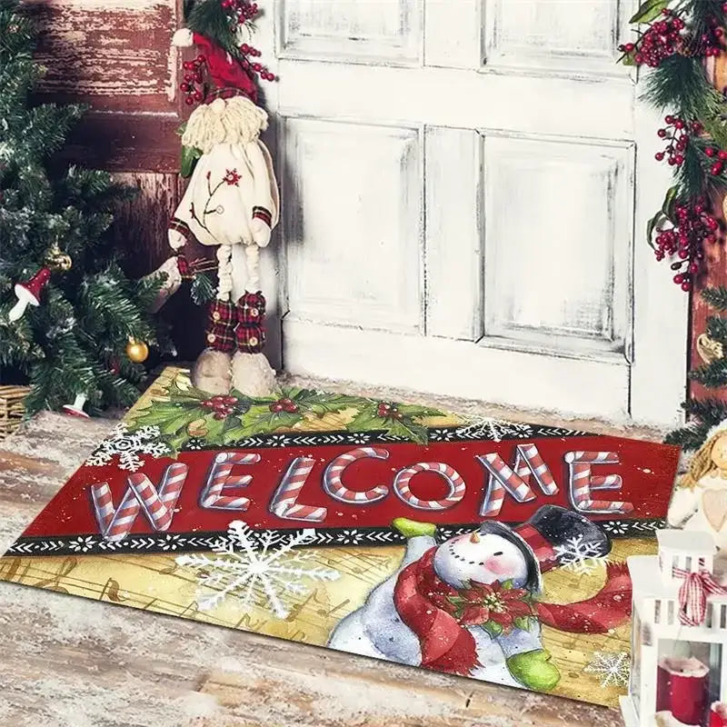 DecorBites™ Christmas Snowman Non-slip Floor Mat
