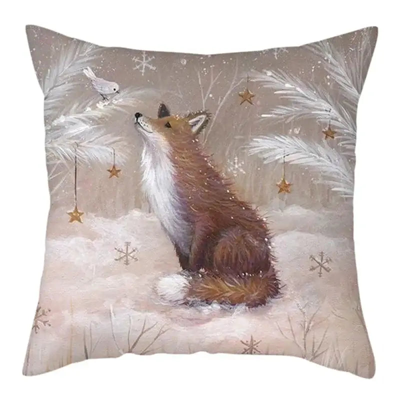 DecorBites™ Christmas Soft Plush Cushion Cover Cute Rabbit Deer Pillowcase 45x45cm