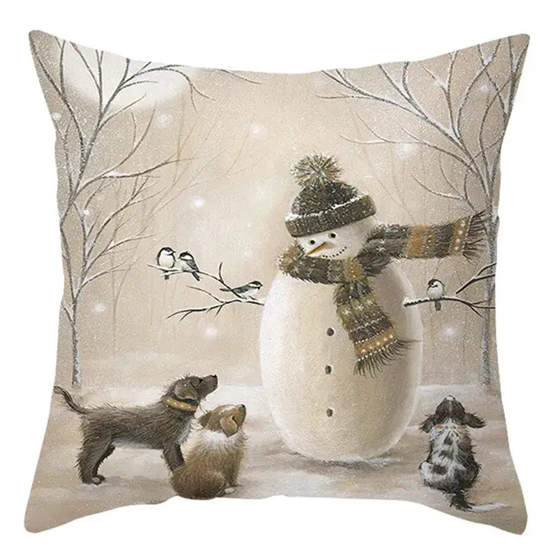 DecorBites™ Christmas Soft Plush Cushion Cover Cute Rabbit Deer Pillowcase 45x45cm