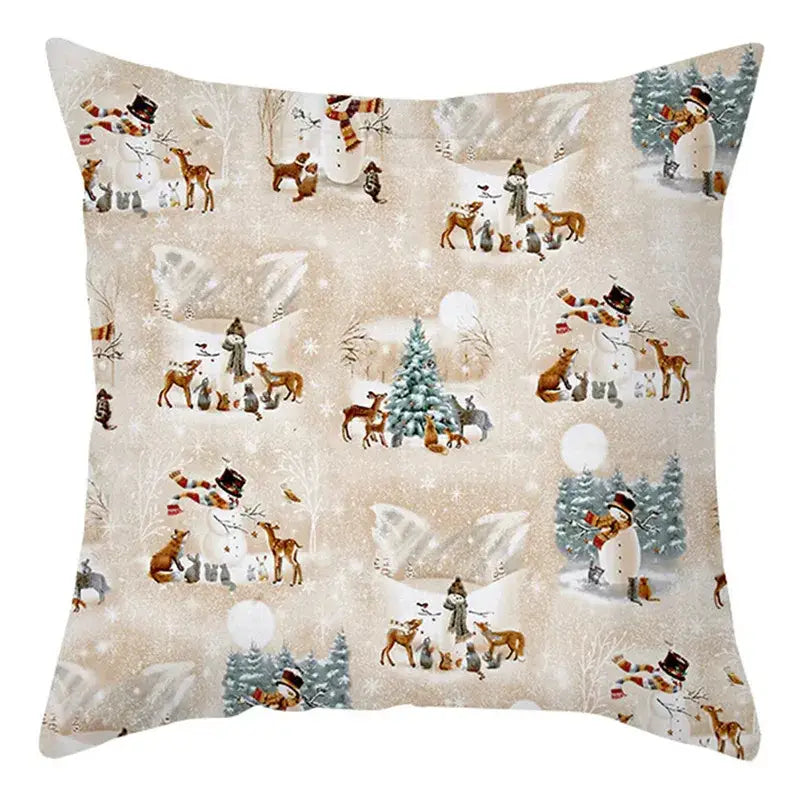 DecorBites™ Christmas Soft Plush Cushion Cover Cute Rabbit Deer Pillowcase 45x45cm