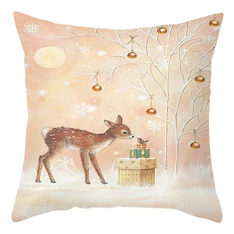 DecorBites™ Christmas Soft Plush Cushion Cover Cute Rabbit Deer Pillowcase 45x45cm