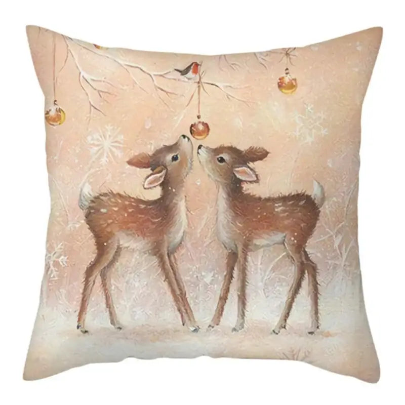 DecorBites™ Christmas Soft Plush Cushion Cover Cute Rabbit Deer Pillowcase 45x45cm