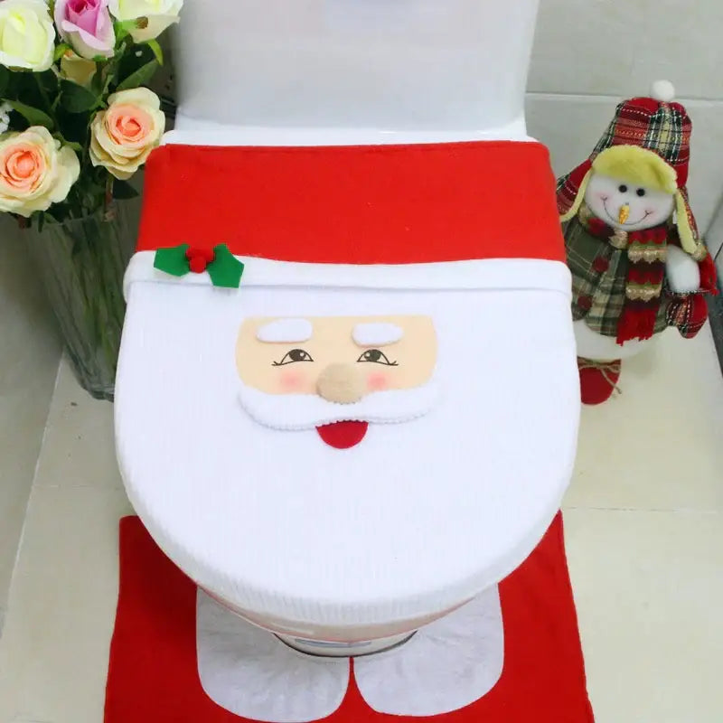 DecorBites™ Christmas Toilet Decoration Set - Santa Claus Snowman Bath Accessories