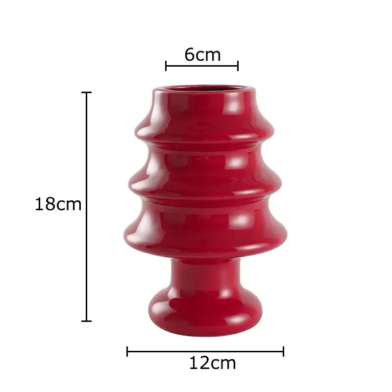 DecorBites™ Christmas Tree Ceramic Vase Xmas Decor Table Flowers Room Decor
