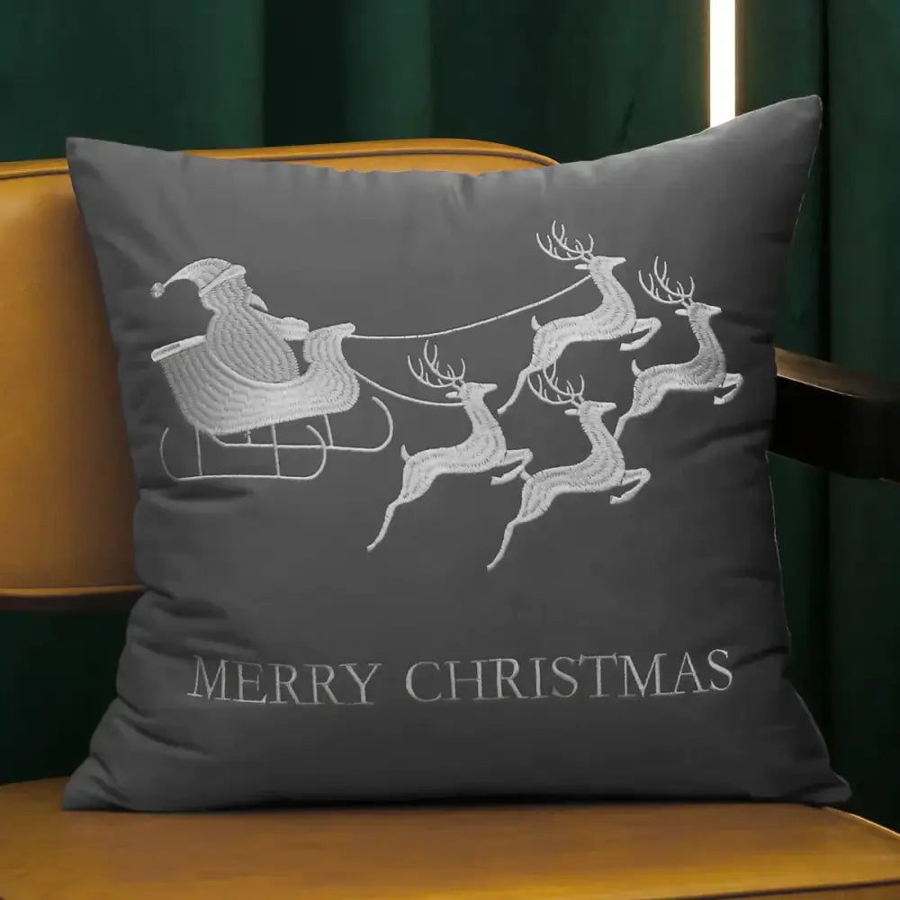 DecorBites™ Christmas Tree Embroidered Cushion Cover - Festive Decor Pillow Cover