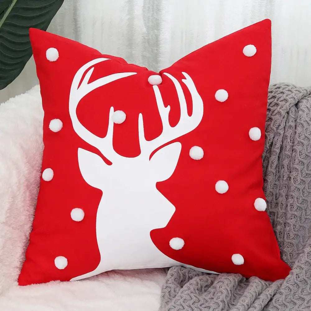 DecorBites™ Christmas Tree Embroidered Cushion Cover - Festive Decor Pillow Cover