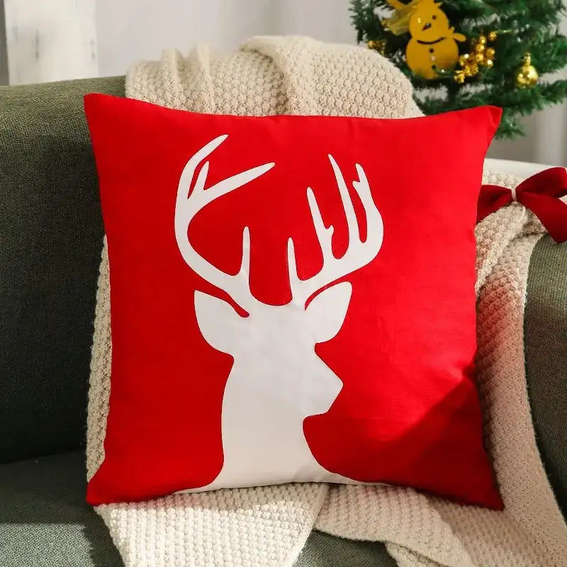 DecorBites™ Christmas Tree Embroidered Cushion Cover - Festive Decor Pillow Cover