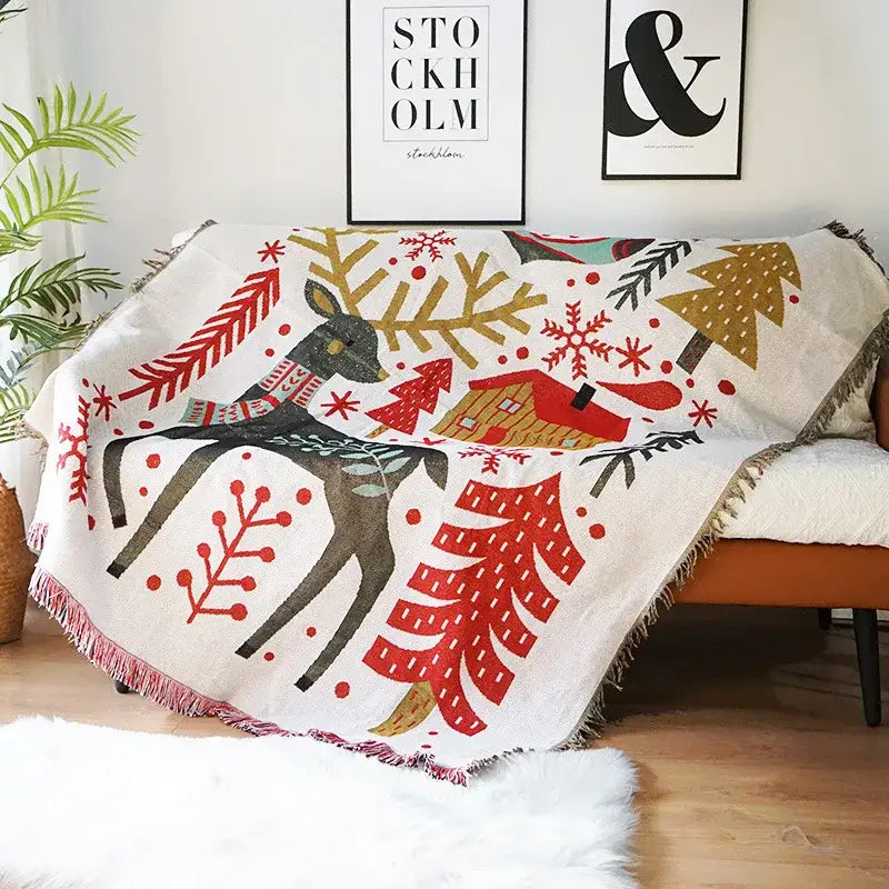 DecorBites™ Christmas Tree Knitted Throw Blanket