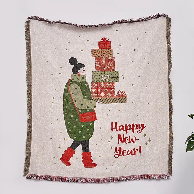 DecorBites™ Christmas Tree Knitted Throw Blanket