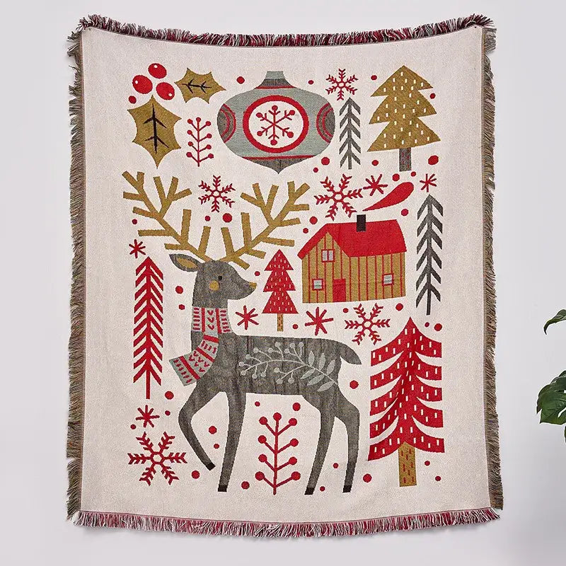 DecorBites™ Christmas Tree Knitted Throw Blanket