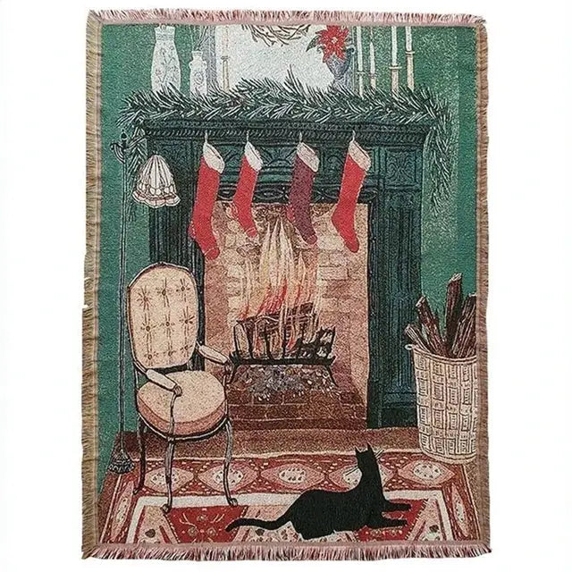 DecorBites™ Christmas Tree Knitted Throw Blanket