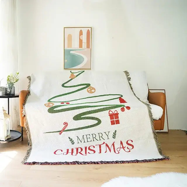 DecorBites™ Christmas Tree Knitted Throw Blanket
