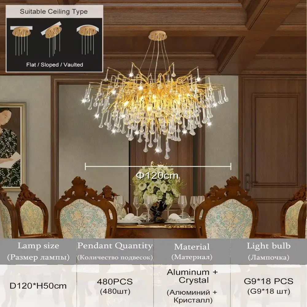 DecorBites™ Chrome Rectangular Crystal Chandelier Light Fixture