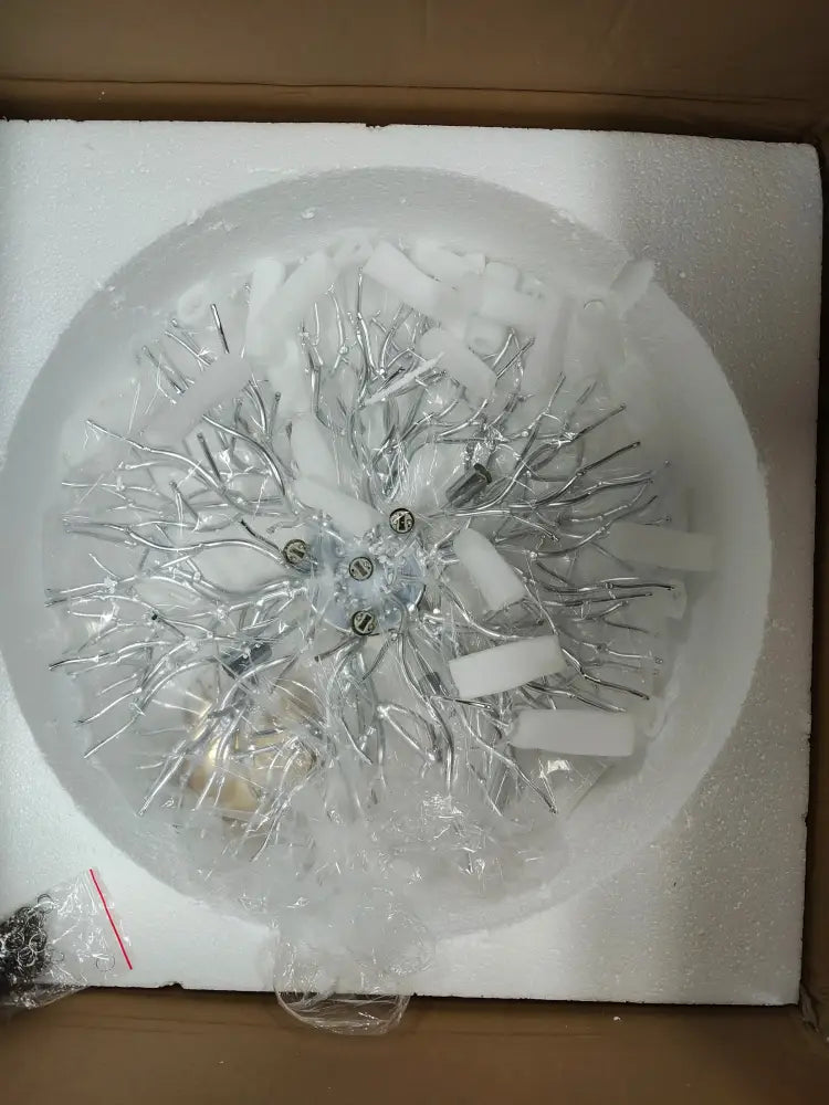 DecorBites™ Chrome Rectangular Crystal Chandelier Light Fixture