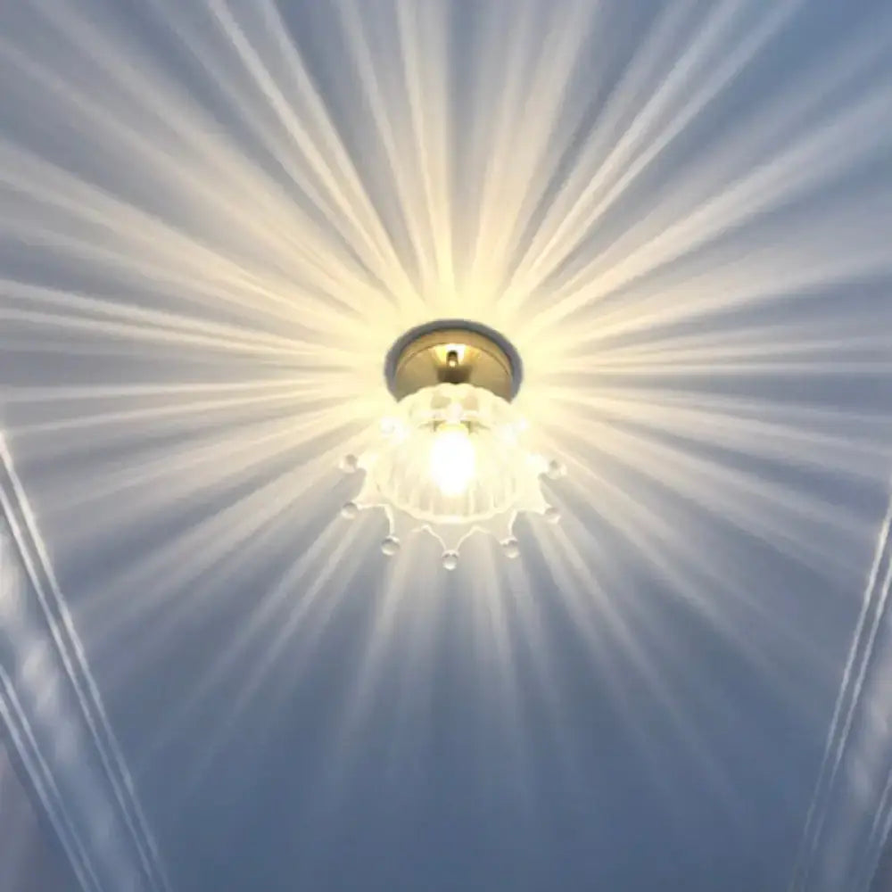 DecorBites™ Classic Glass Ceiling Light Fixture w/ Brass Lamp Holder for Corridors