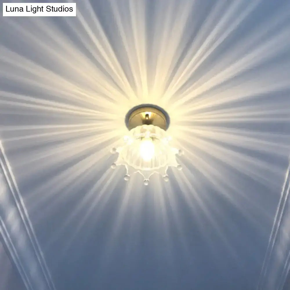 DecorBites™ Classic Glass Ceiling Light Fixture w/ Brass Lamp Holder for Corridors