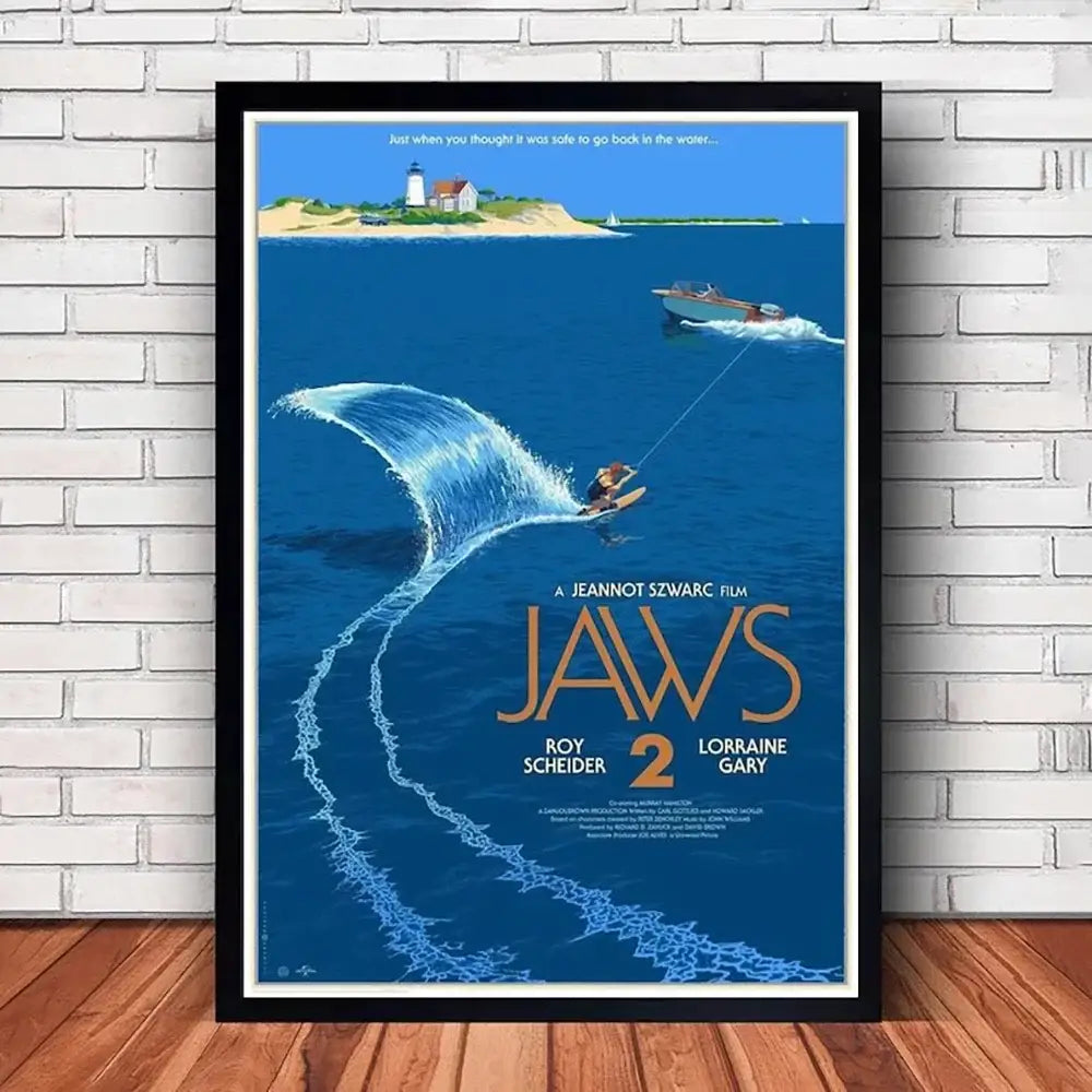 DecorBites™ Classic JAWS Movie Poster Canvas Wall Art