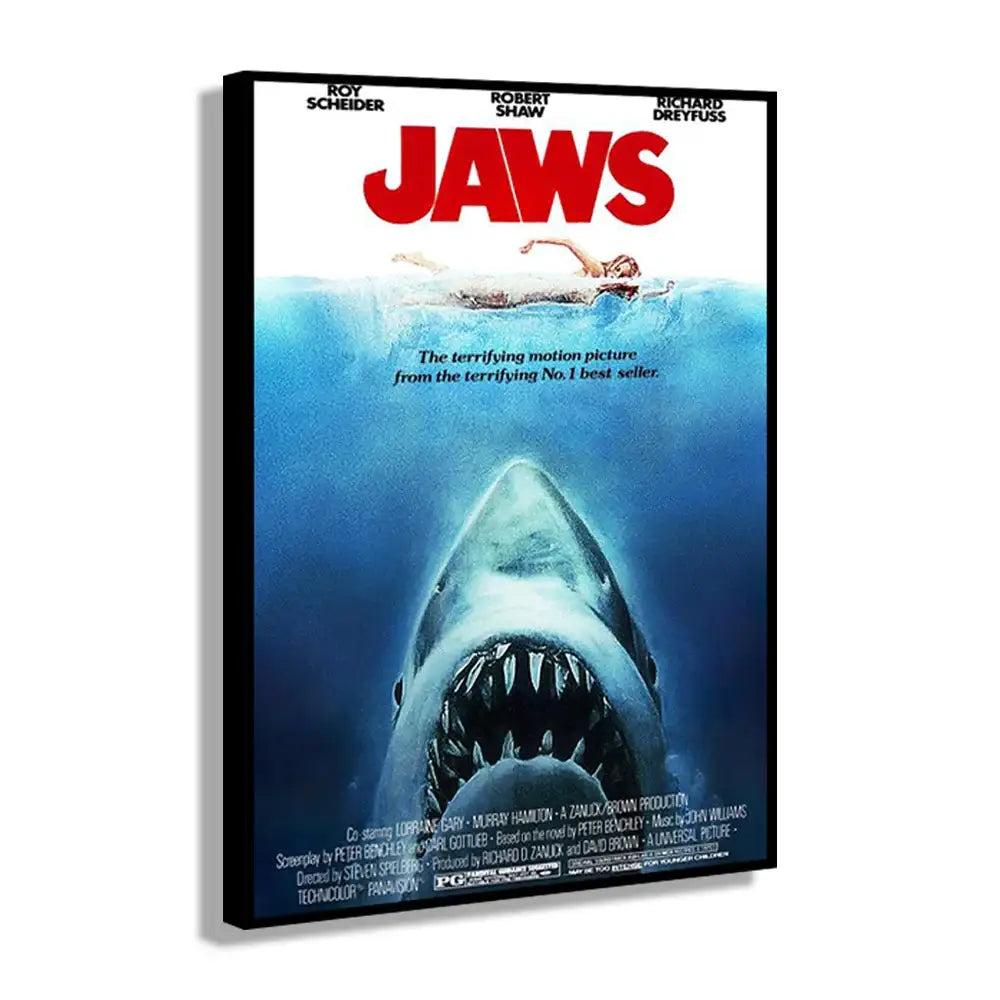 DecorBites™ Classic JAWS Movie Poster Canvas Wall Art