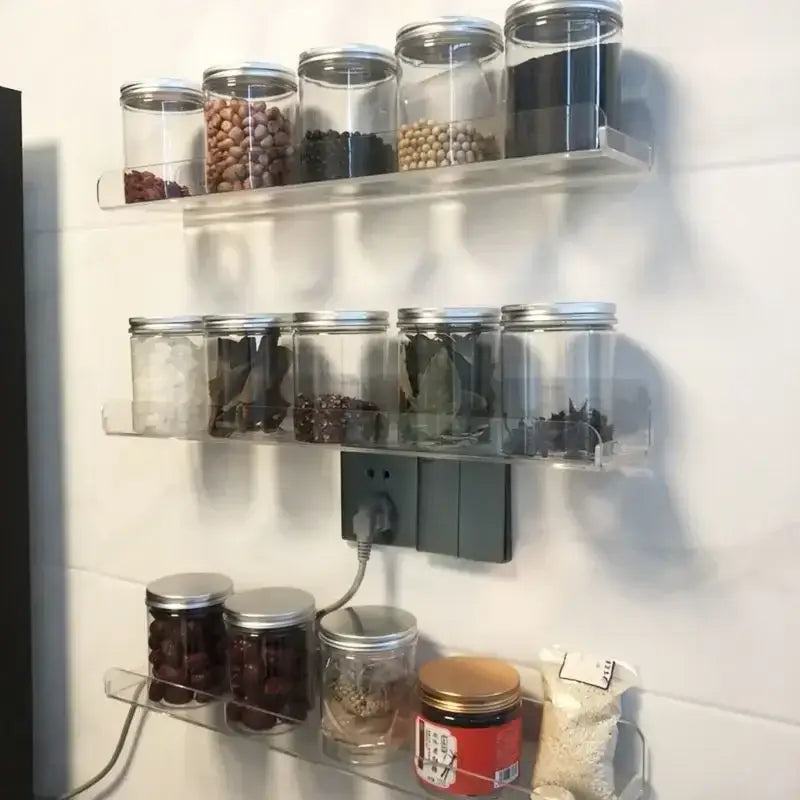DecorBites™ Clear Acrylic Wall Shelf Organizer, 20-50cm