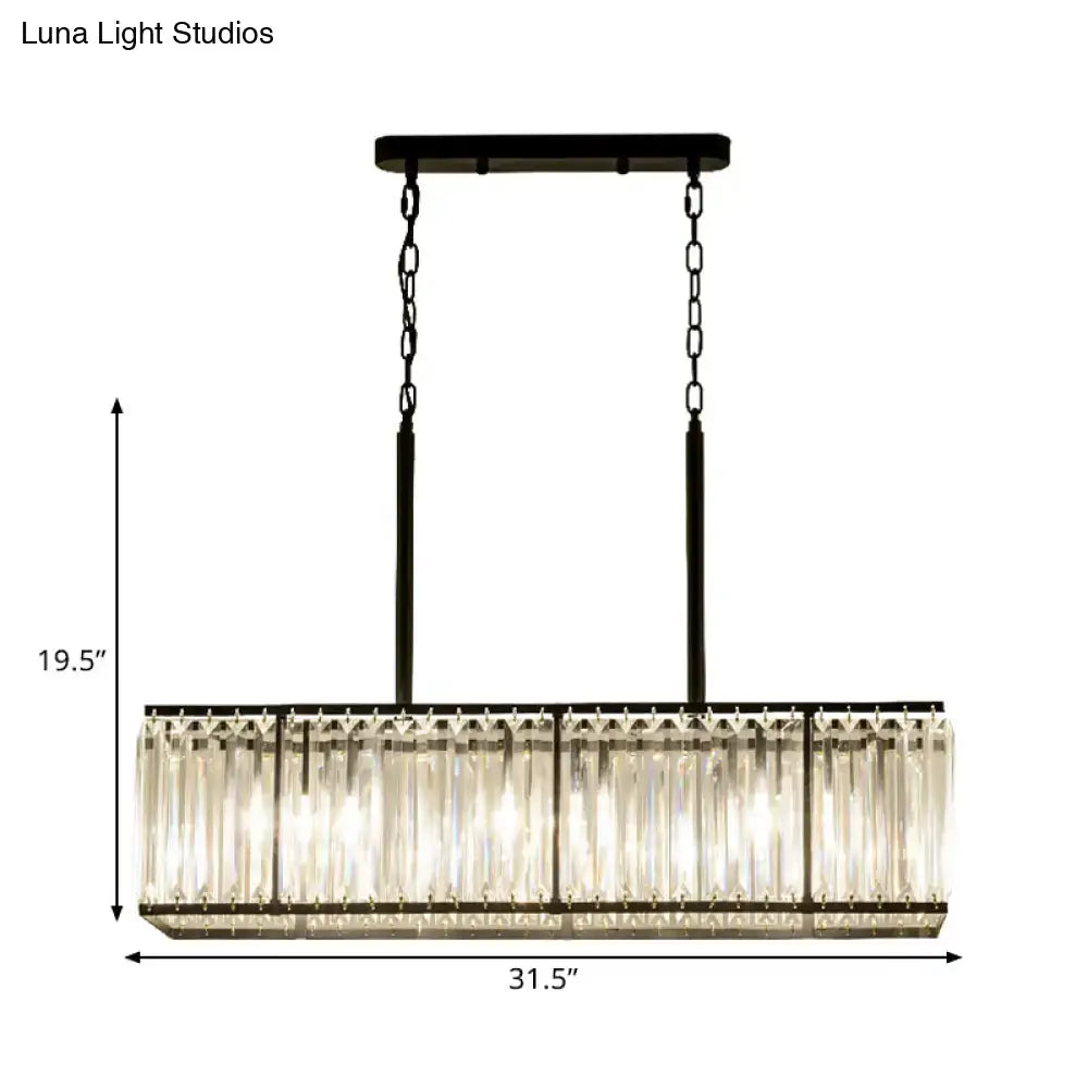 DecorBites™ Clear Crystal Island Pendant Light with 5 Bulbs for Modern Dining Rooms