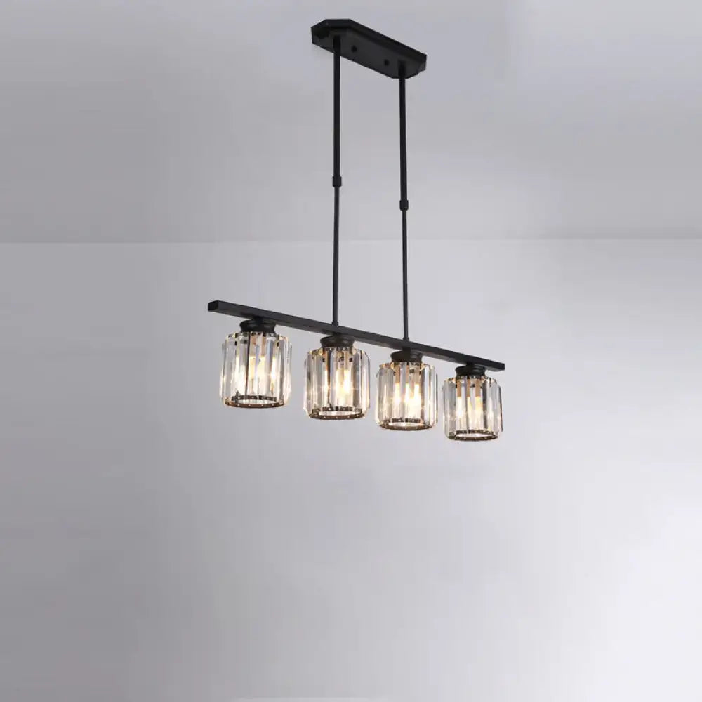 DecorBites™ Clear Crystal Pendant Island Light - Elegant Hanging Fixture for Dining Room