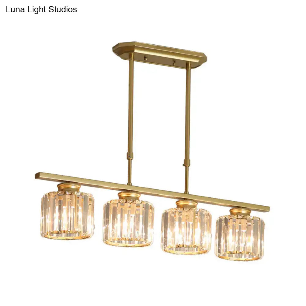 DecorBites™ Clear Crystal Pendant Island Light - Elegant Hanging Fixture for Dining Room