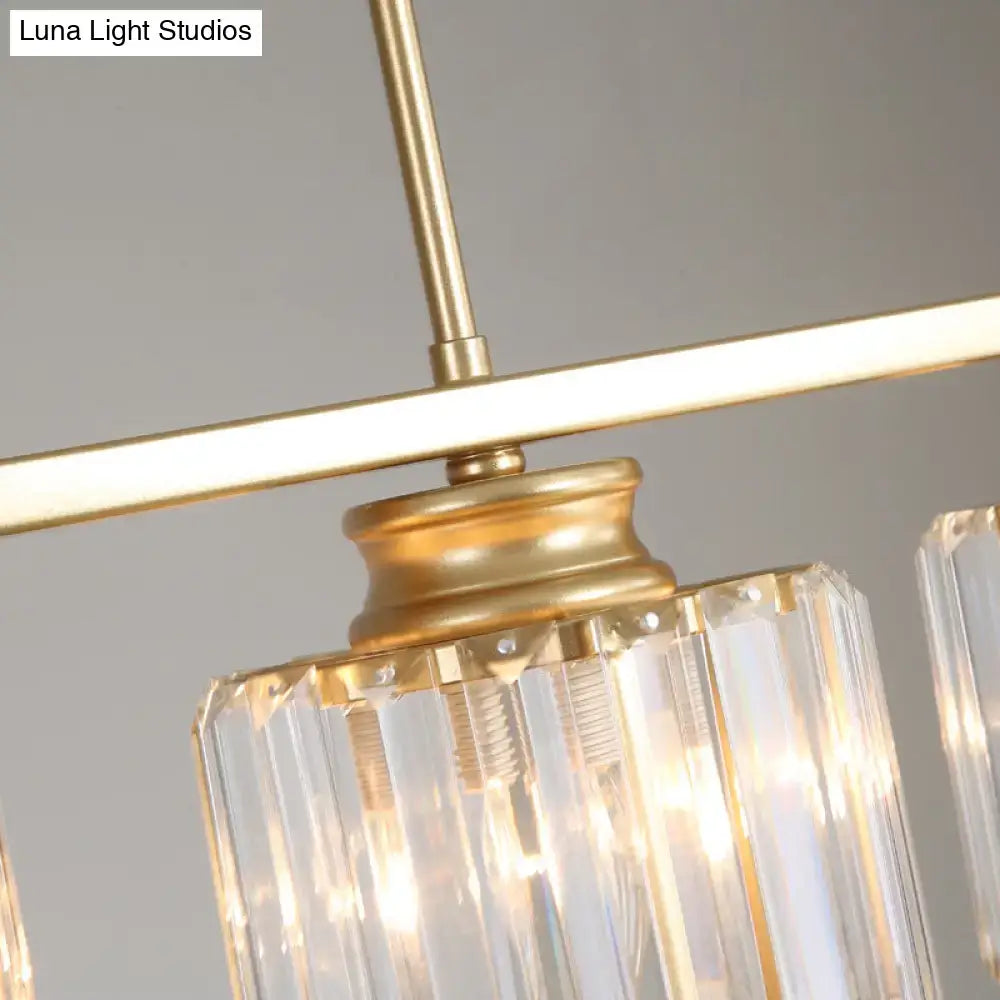 DecorBites™ Clear Crystal Pendant Island Light - Elegant Hanging Fixture for Dining Room
