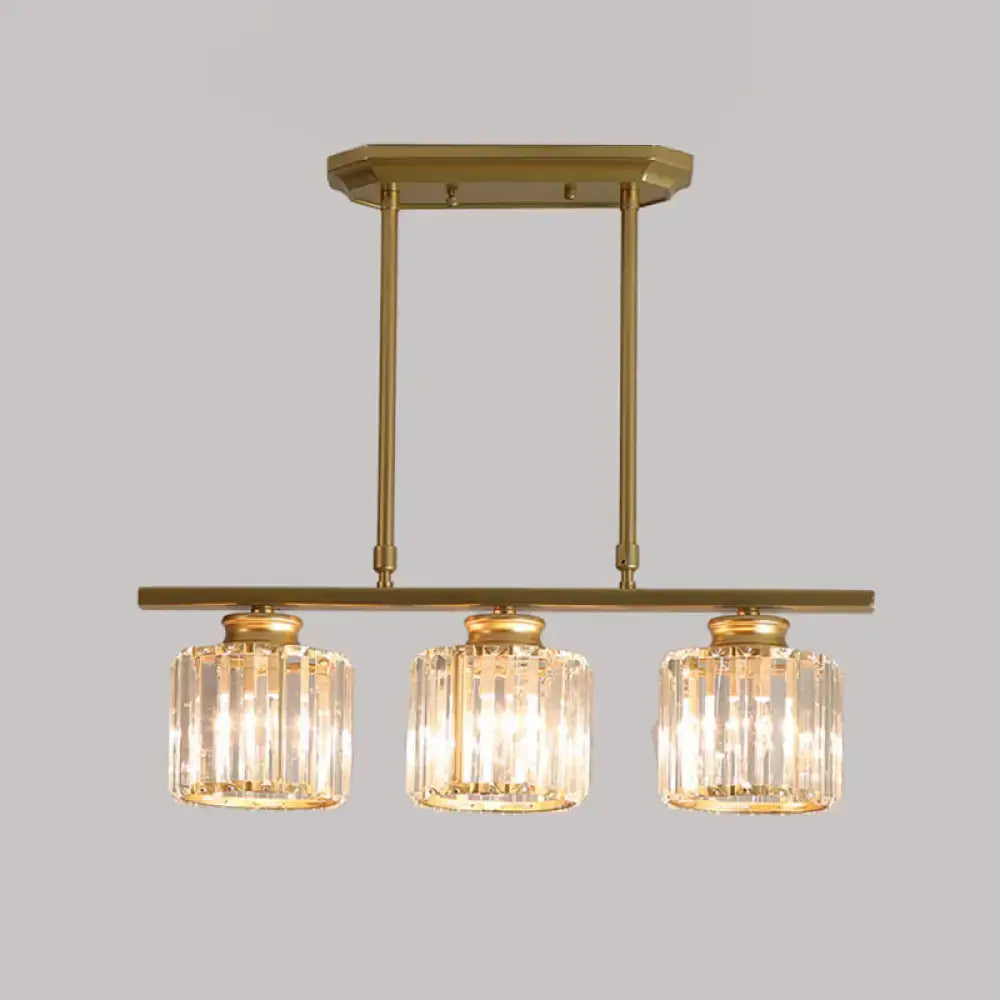 DecorBites™ Clear Crystal Pendant Island Light - Elegant Hanging Fixture for Dining Room