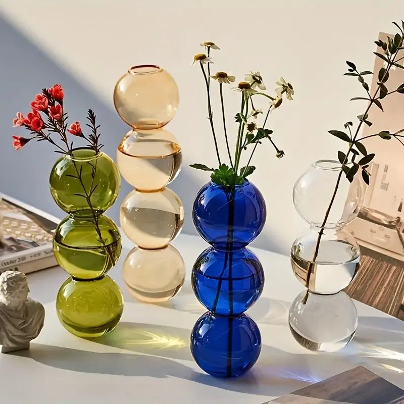 DecorBites™ Clear Glass Bubble Vase for Home Decor