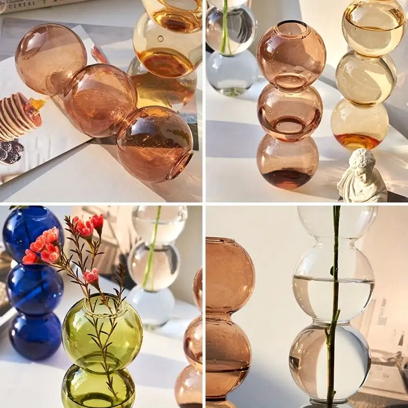 DecorBites™ Clear Glass Bubble Vase for Home Decor