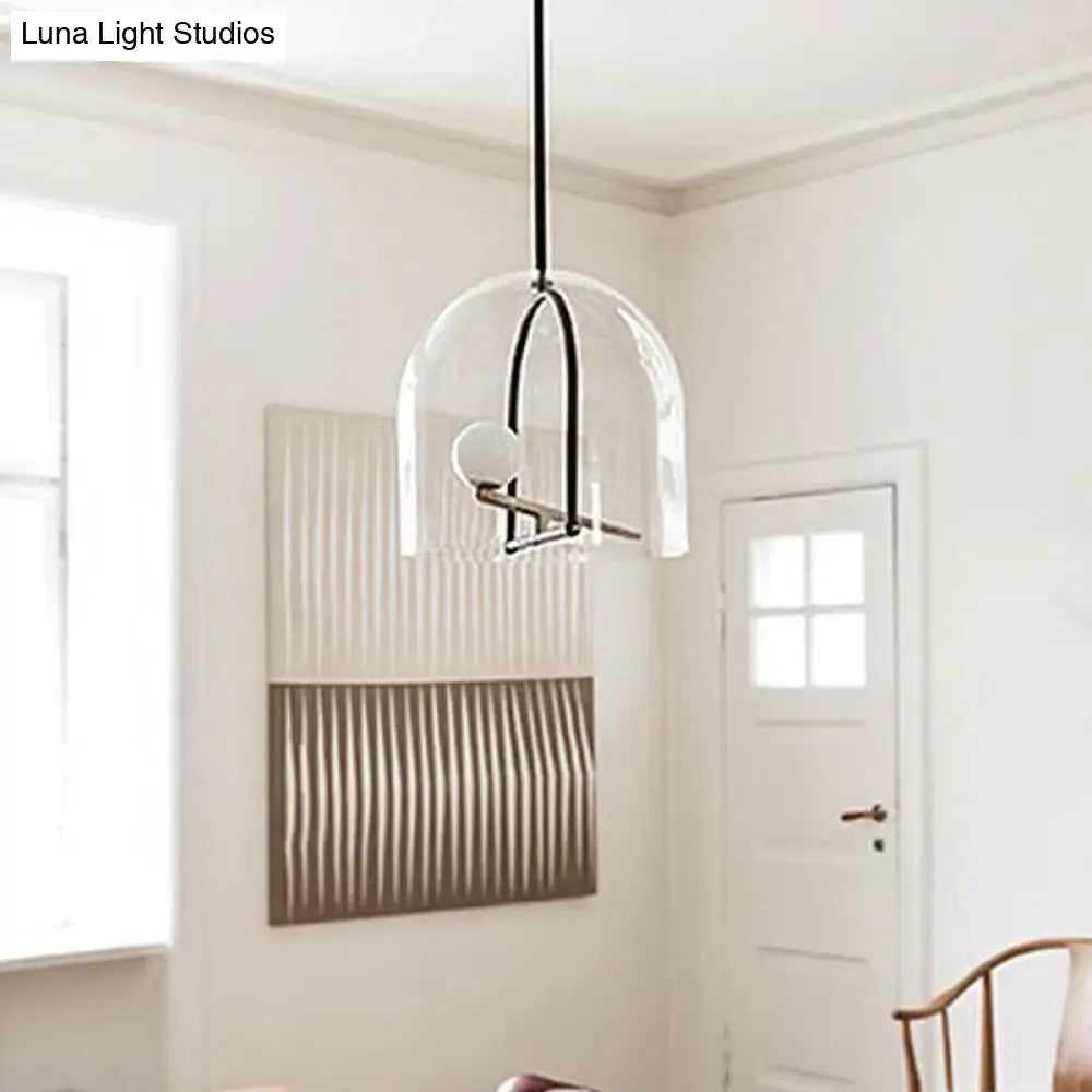 DecorBites™ Clear Glass Cylinder Ceiling Light for Modern Living Room