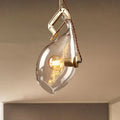 DecorBites clear glass fish pendant light with brass clamp and exposed filament bulb for modern restaurant lighting