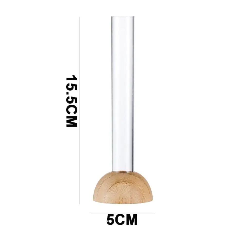 DecorBites™ Clear Vase with Bamboo Base Tabletop Decoration