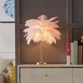 DecorBites™ Coconut Tree Shaped Night Light with Decorative Feather - 1 Head Accent Table Lamp for Living Room
