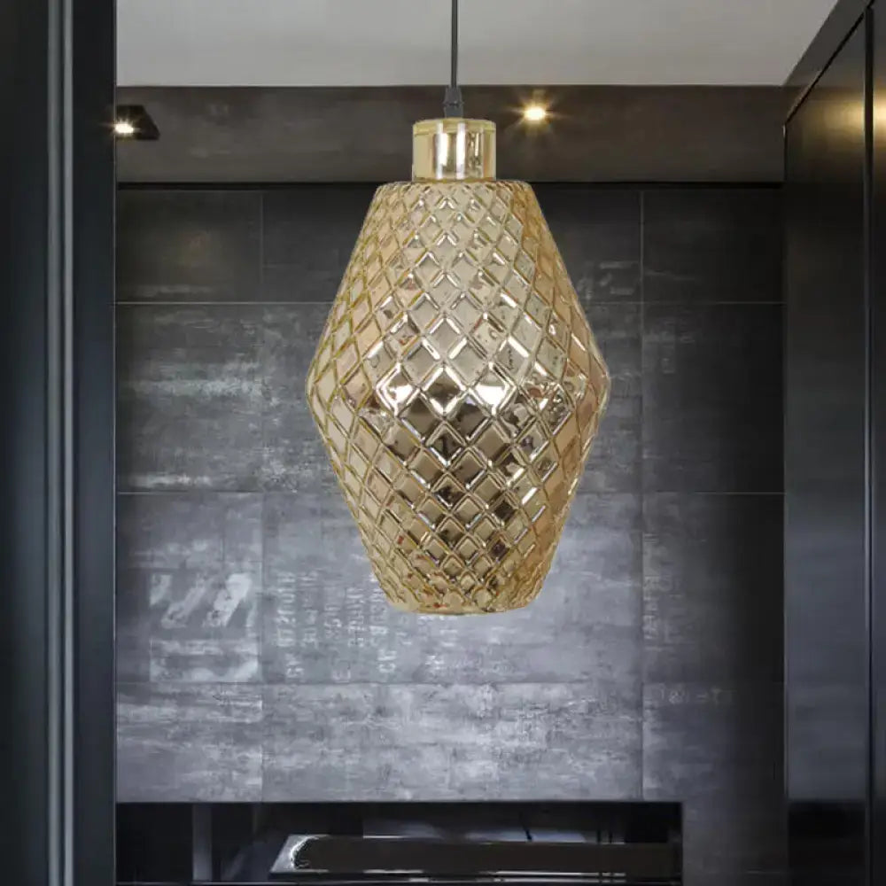 DecorBites™ Colonial Copper/Gold Glass Jar Pendant - Stylish Living Room Hanging Light Fixture