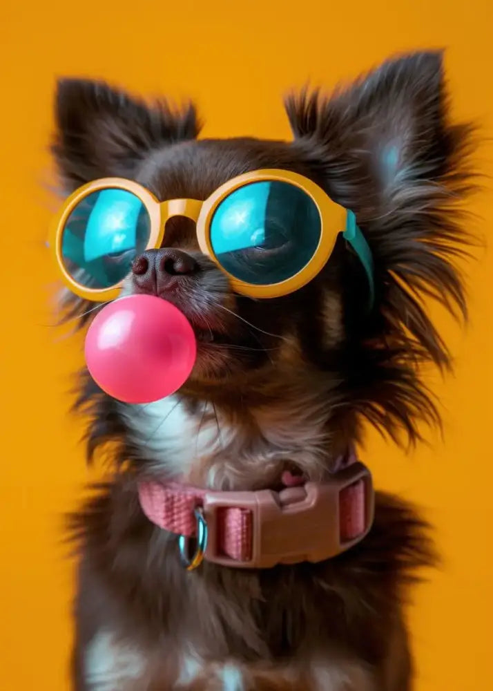 DecorBites™ Colorful Dog Sunglasses Canvas Wall Art