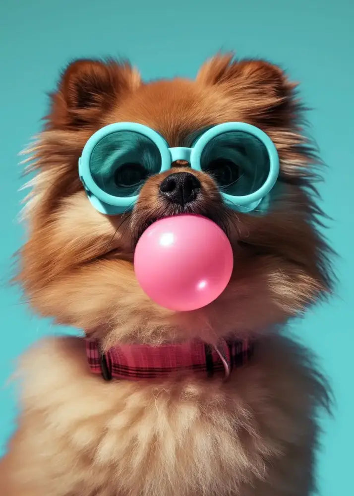 DecorBites™ Colorful Dog Sunglasses Canvas Wall Art