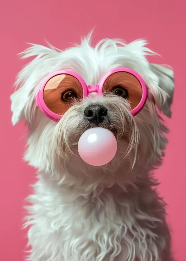 DecorBites™ Colorful Dog Sunglasses Canvas Wall Art