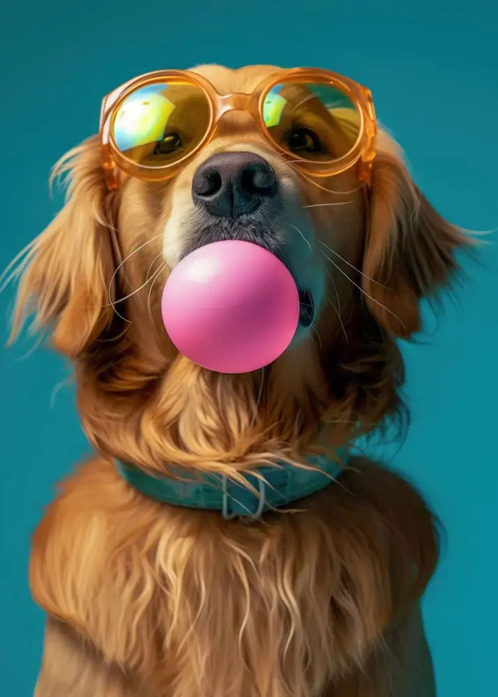 DecorBites™ Colorful Dog Sunglasses Canvas Wall Art