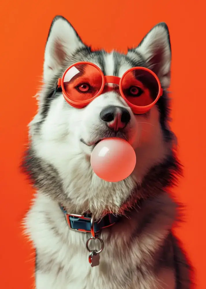 DecorBites™ Colorful Dog Sunglasses Canvas Wall Art